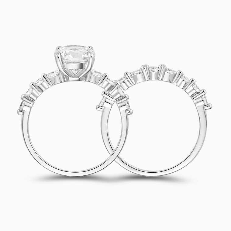 Shining Star Jewelry Big Main Stone 2ct Moissanite Lover Gift Couple Rings