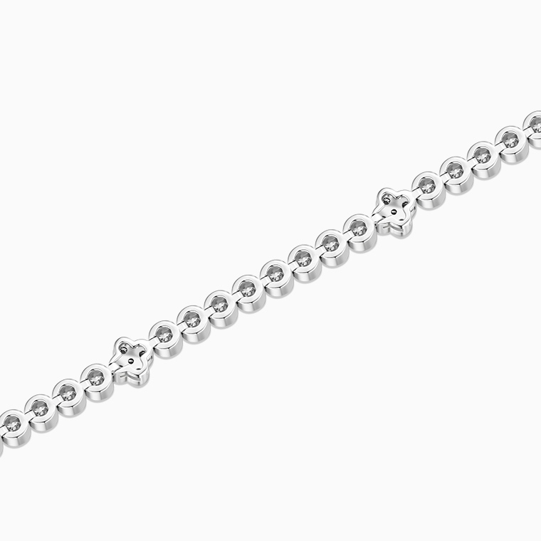 Shining Star Jewelry Moissanite Bezel Setting Colored Four Leaf Clover Bracelet