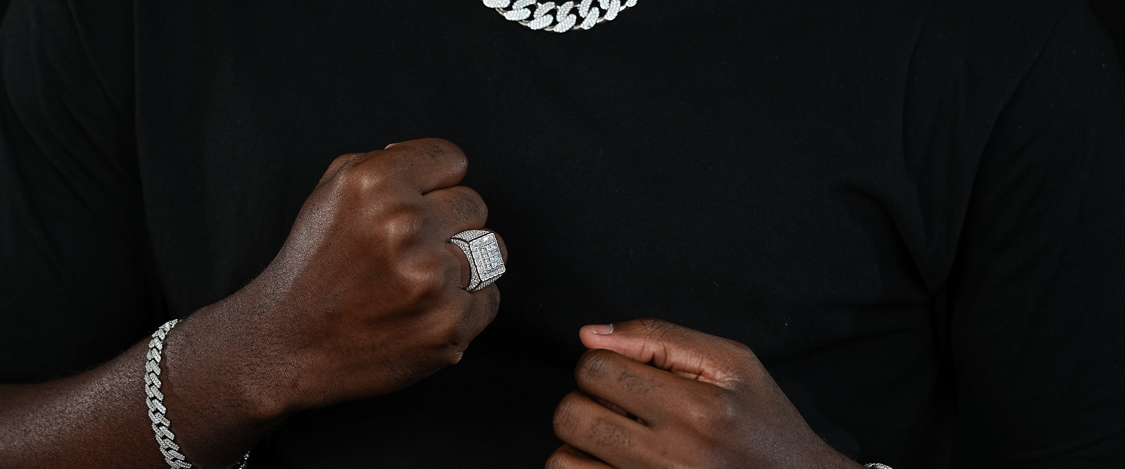 Shining Star Jewelry Mens D VVS Clarity Moissanite Square Shape Layer Ring