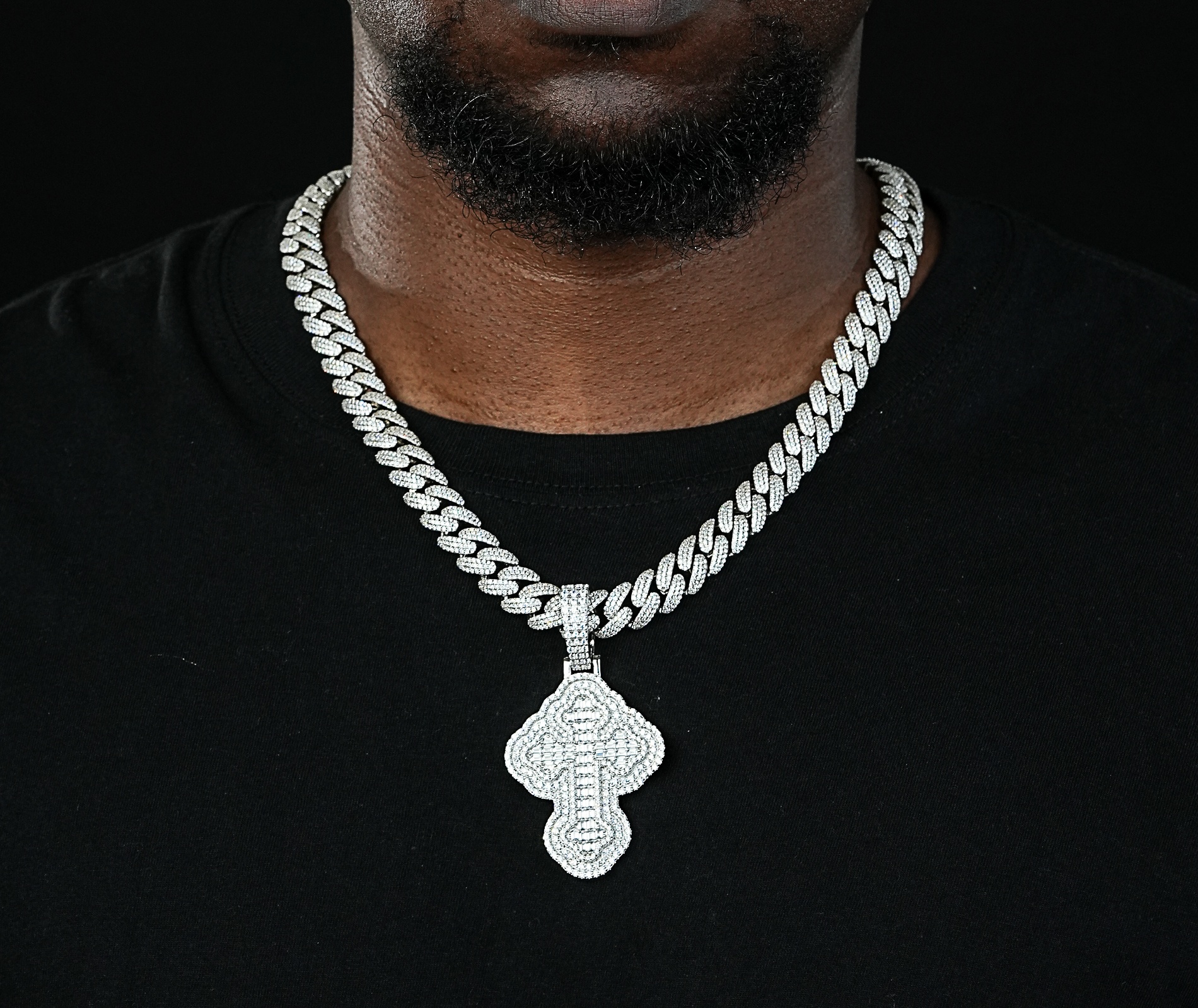 Shining Star Jewelry 1/1.5/2 Inch Vvs Diamond Moissanite Cross Pendant