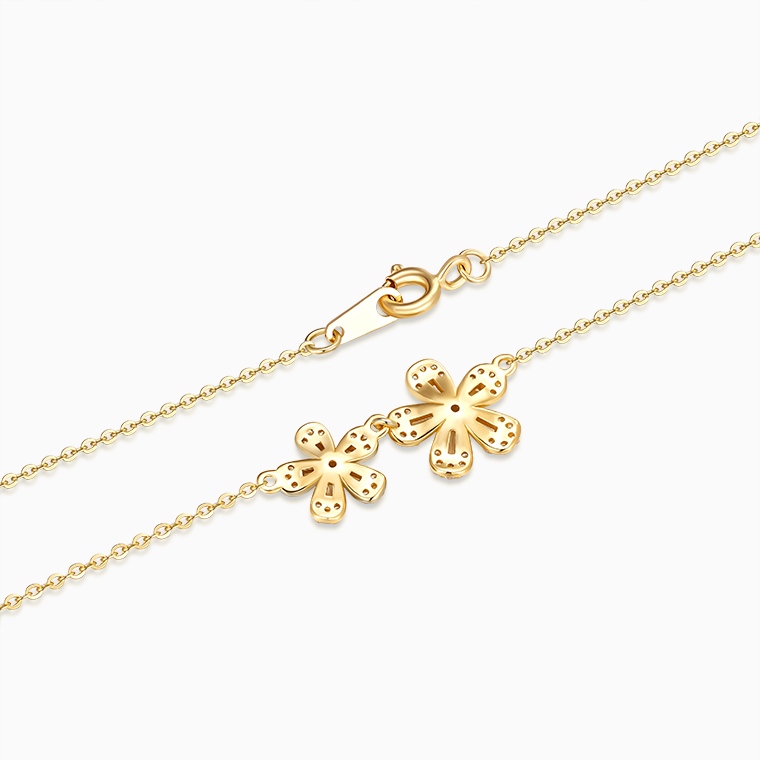 Shining Star Jewelry Women's Adjustable 14K Gold CZ Flower Pendant Fine Necklace Shining Star Jewelry Women's Adjustable 14K Gold CZ Flower Pendant Fine Necklace