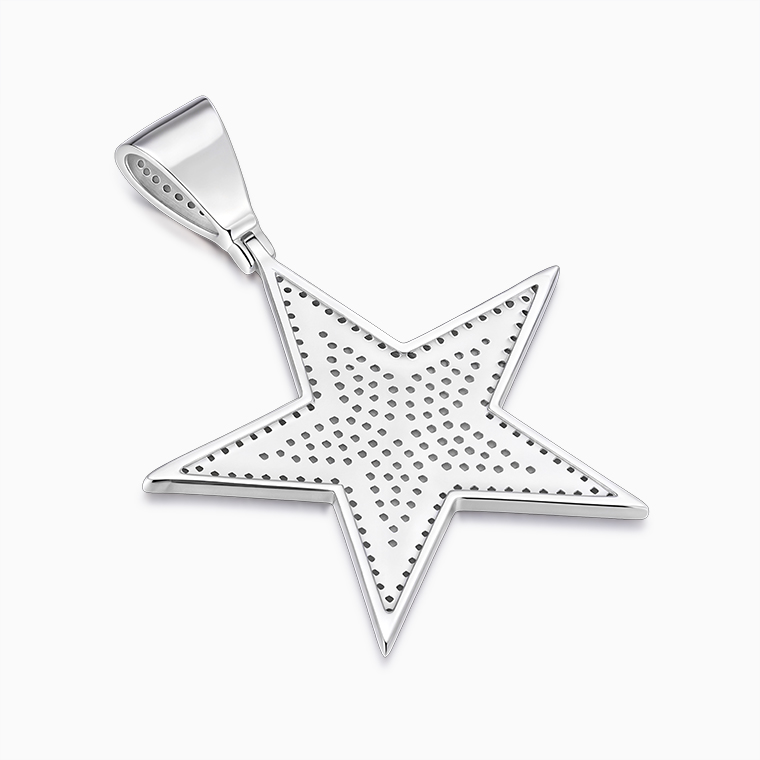 Shining Star Jewelry Fine Men Hiphop Iced Cz Star Pendant Necklaces