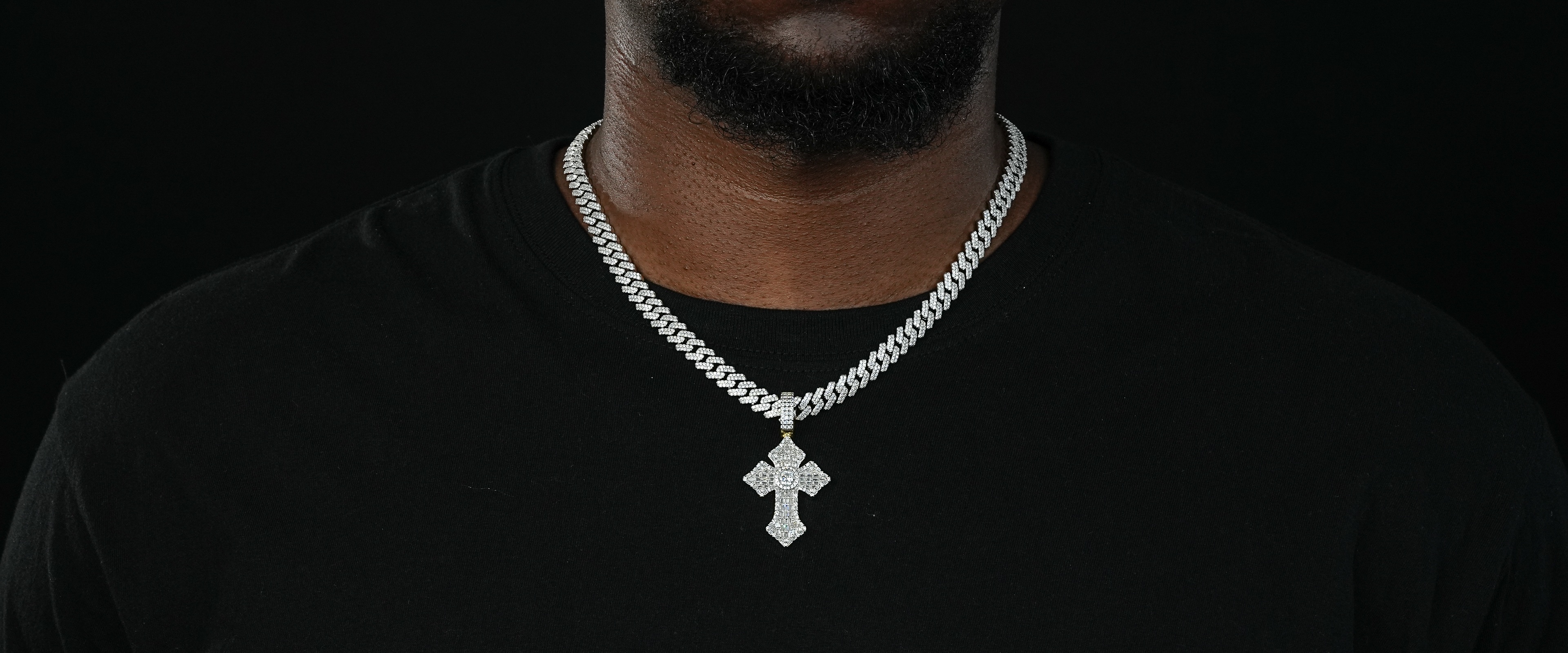 Shining Star Jewelry High Quality Baguette VVS Moissanite Hip Hop Cross Pendant