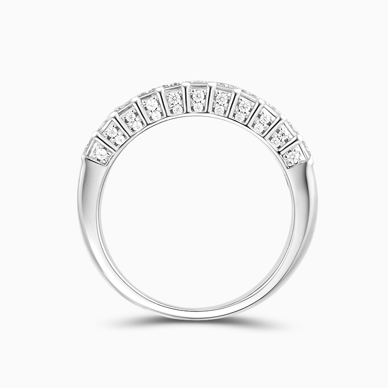 Shining Star Jewelry Sterling Silver Half Eternity 5A Zircon Wedding Band Ring