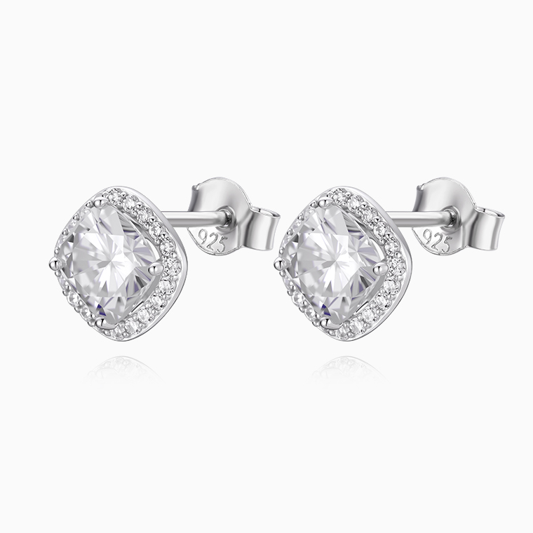925 silver moissanite women's earrings | Moissanite hip hop jewelry manufacturer