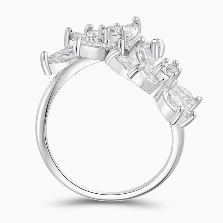 Shining Star Jewelry 925 Sterling Silver Zircon Flower Ring Gift For Women Shining Star Jewelry 925 Sterling Silver Zircon Flower Ring Gift For Women