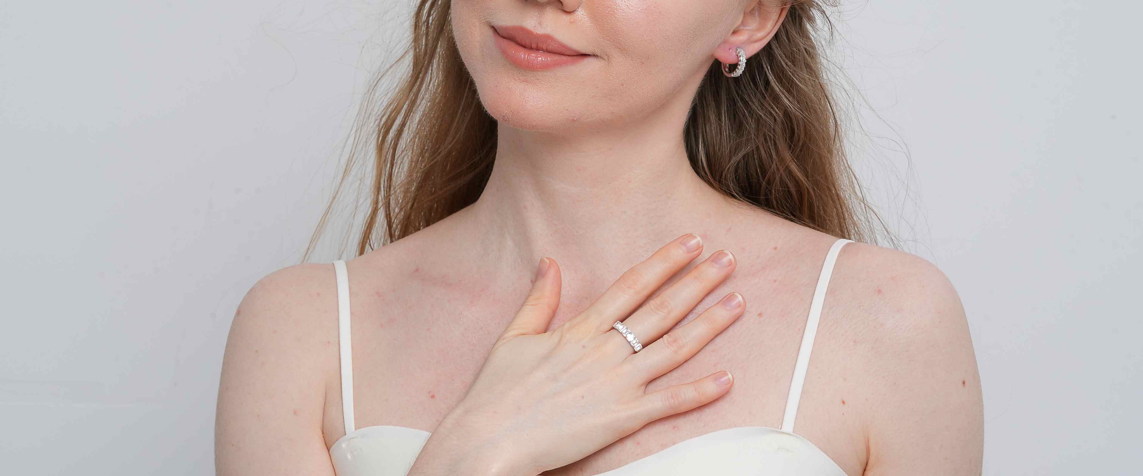 Shining Star Jewelry Simple Design 925 Sterling Silver Jewelry Set With 5A Zircon