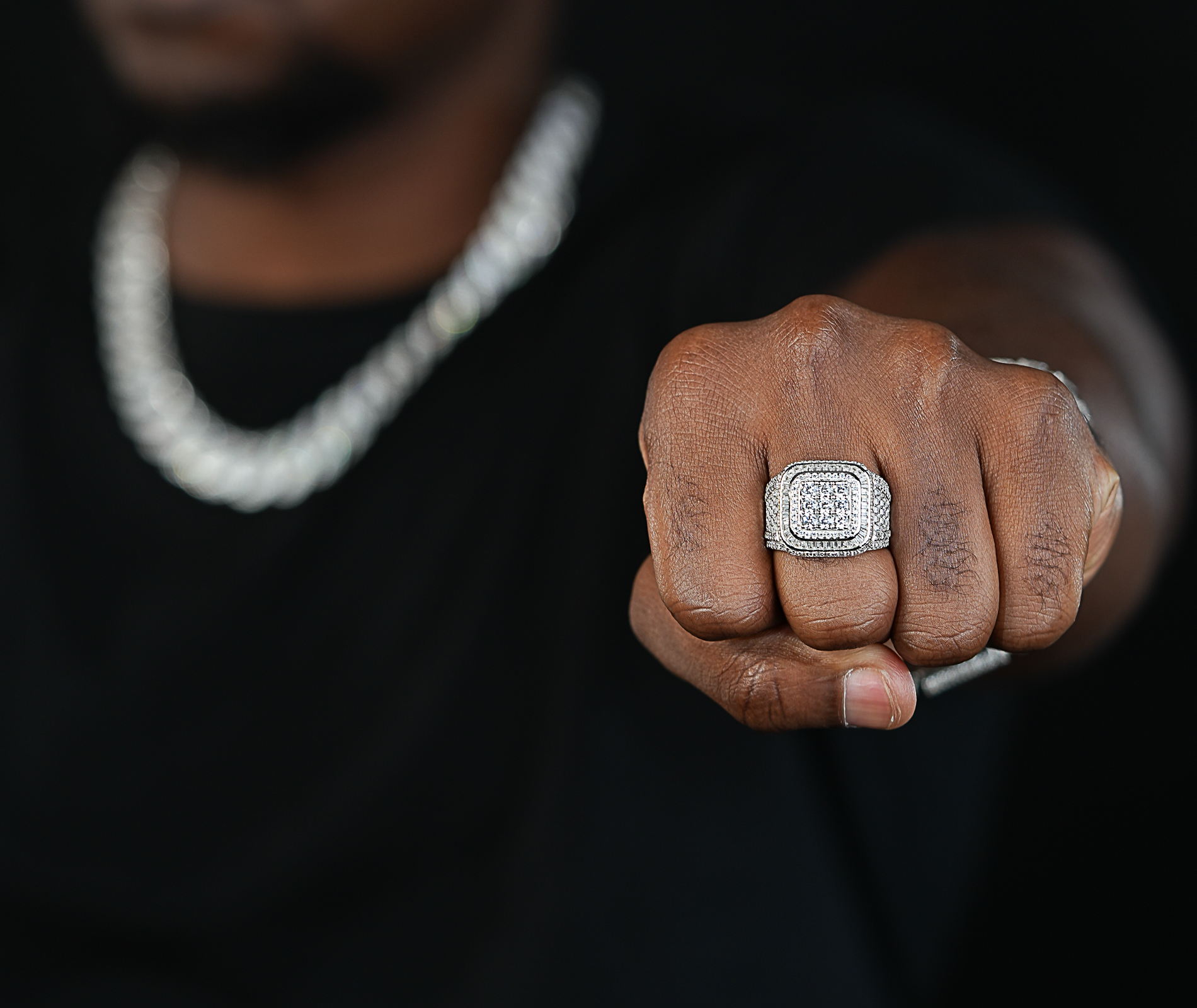 Iced Out men's ring