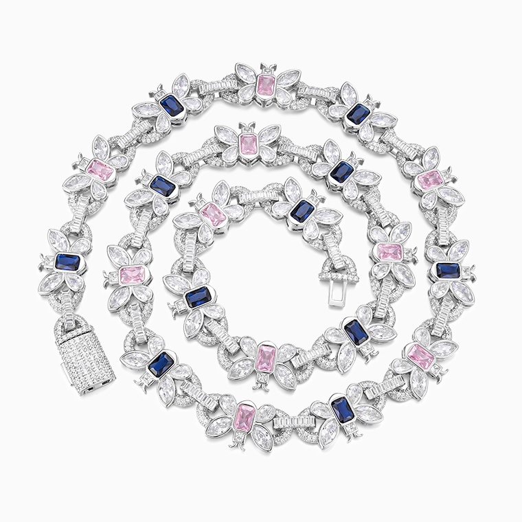 Shining Star Jewelry S925 Silver Color Moissanite Butterfly Cuban Bracelet Shining Star Jewelry S925 Silver Color Moissanite Butterfly Cuban Bracelet