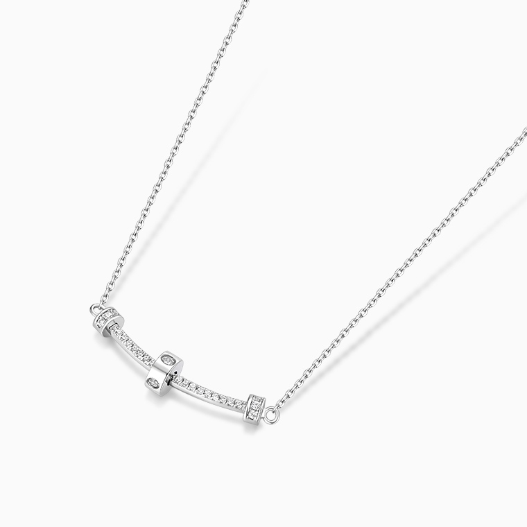 Shining Star Jewelry Women's Cubic Zirconia Sterling Silver Simple Fine Necklace