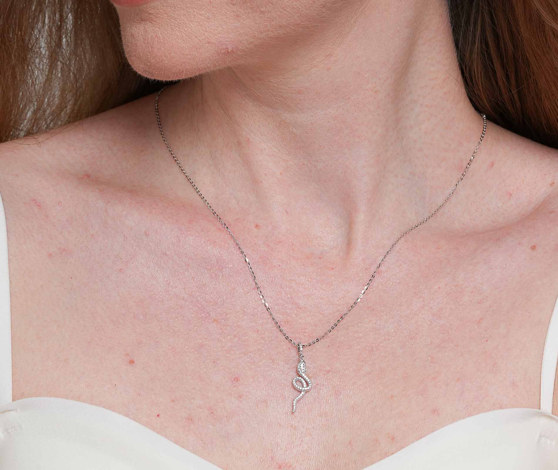 Shining Star Jewelry Iced Out Moissanite 925 Silver Snake Pendant Fine Necklace