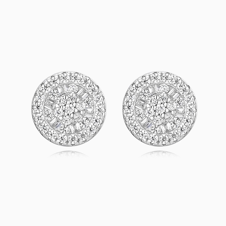 Shining Star Jewelry Wholesale 925 Sterling Silver Iced Out Zircon Stud Earrings