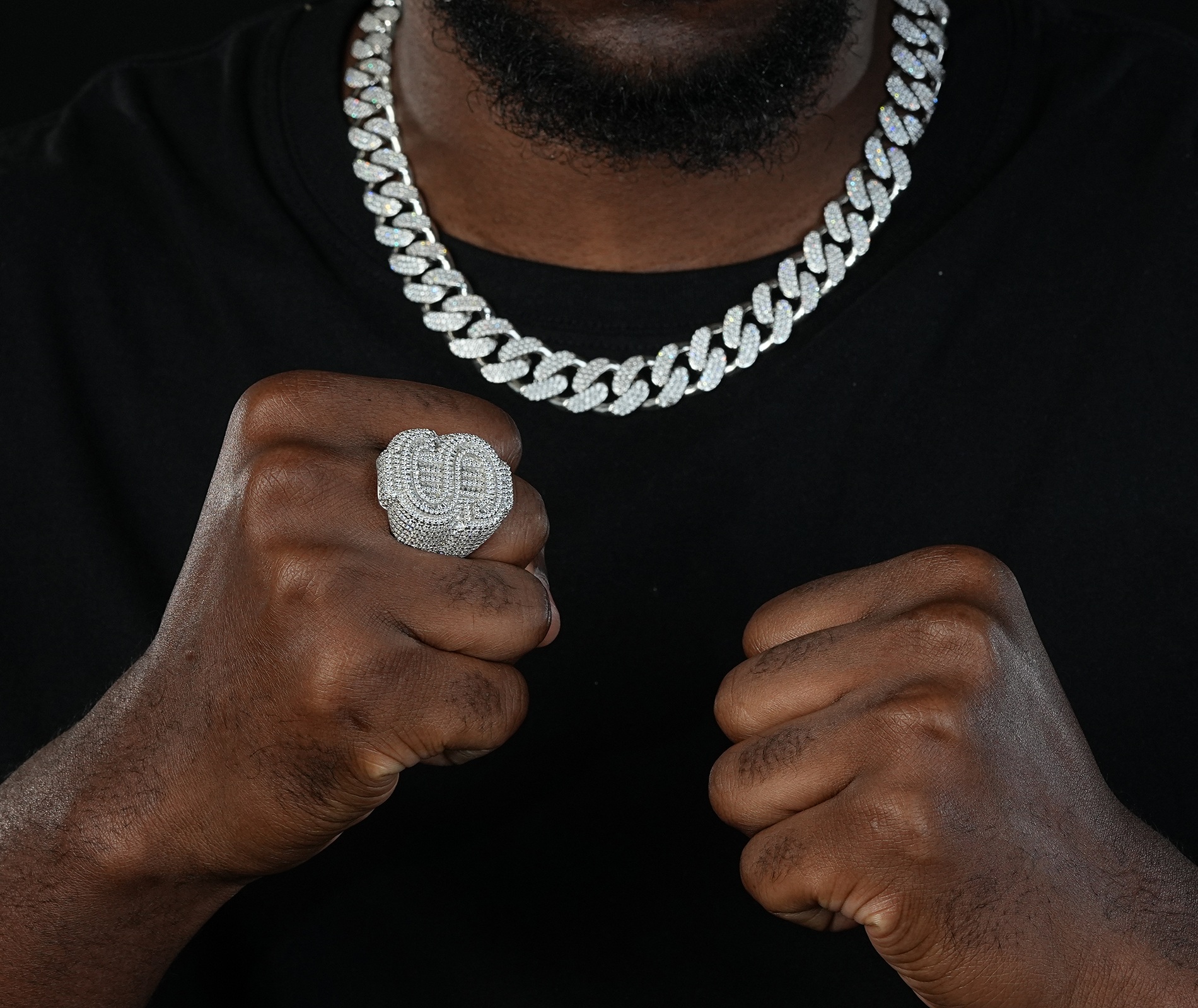 Shining Star Jewelry Custom Mens Big Dollar Sign Moissanite Hip Hop Rapper Ring