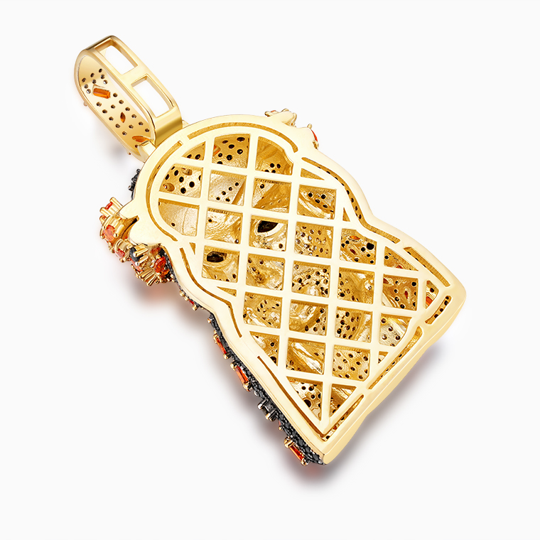 Shining Star Jewelry 925  Silver Punk Rocker Colored Zircon Jesus Head Pendant