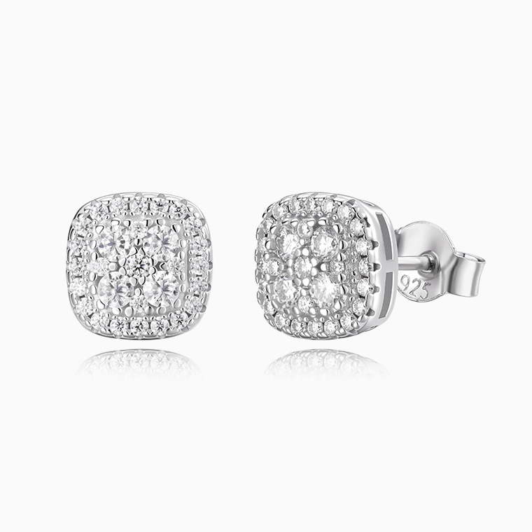 Shining Star Jewelry Women Halo Moissanite Silver Set For Wedding Party Jewelry