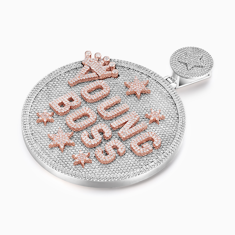 Shining Star Jewelry New Custom Personalized Iced Out Two Tone Letter Pendant