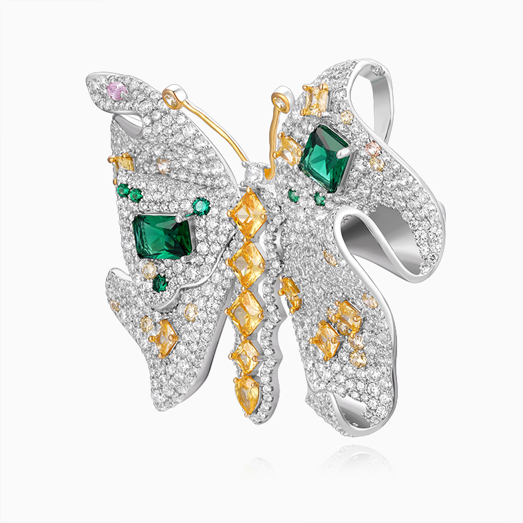 925 sterling silver women's brooch | Moissanite hip hop jewelry | Cvd hip hop jewelry