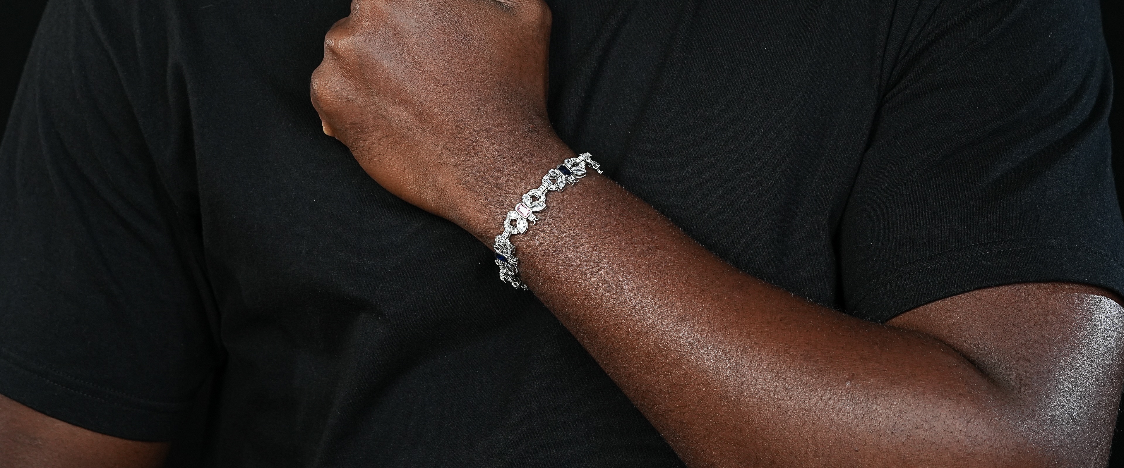 Shining Star Jewelry Hot Sale Platinum Butterfly Moissanite Hip Hop Bracelet