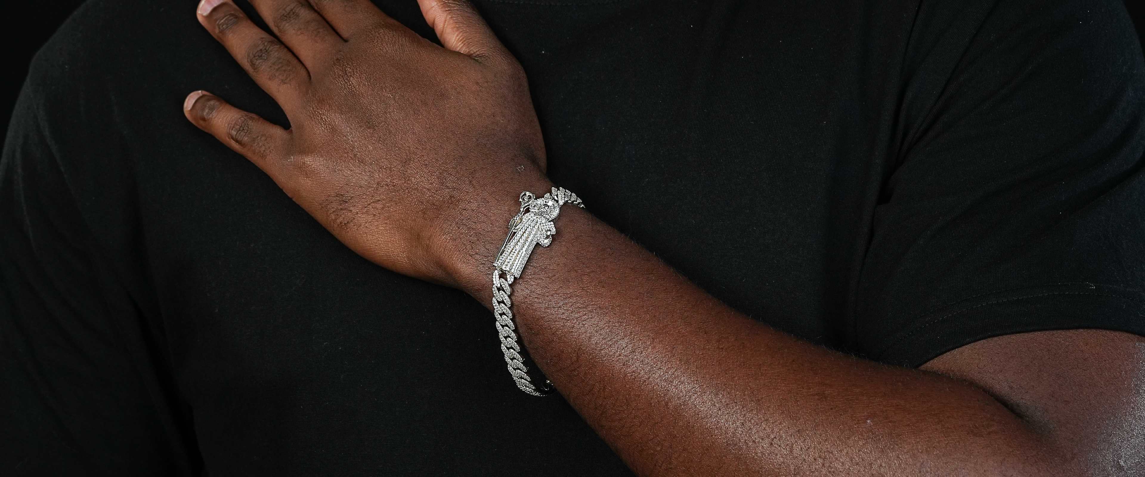 Shining Star Jewelry St Jude Charms CZ Iced Out San Judas Tadeo Cuban Bracelet Shining Star Jewelry St Jude Charms CZ Iced Out San Judas Tadeo Cuban Bracelet