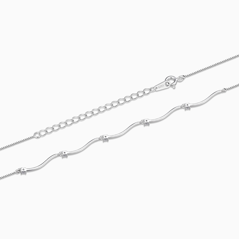 Shining Star Jewelry Women's Adjustable 925 Sterling Silver Zircon Fine Necklace