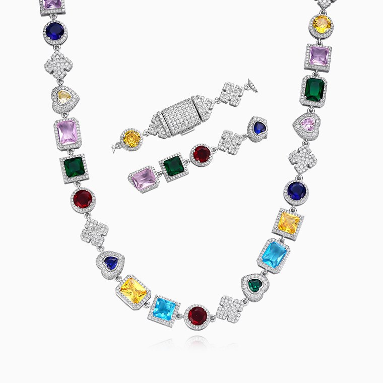 Moissanite Cuban link necklace, 925 sterling silver necklace, Iced out necklace, cubic zirconia chain