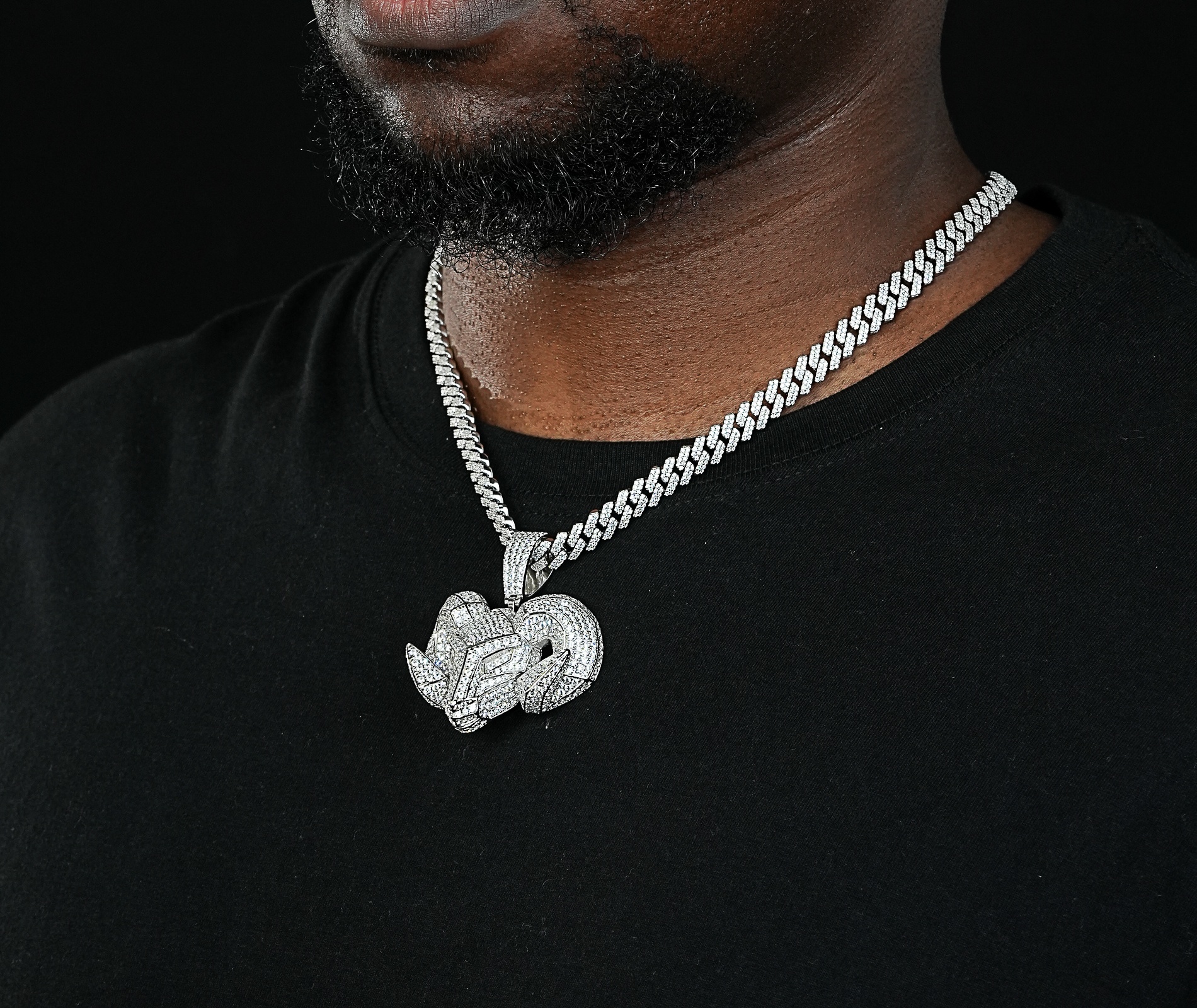 Shining Star Jewelry Fashion Hip Hop Moissanite Goat Pendants For Men