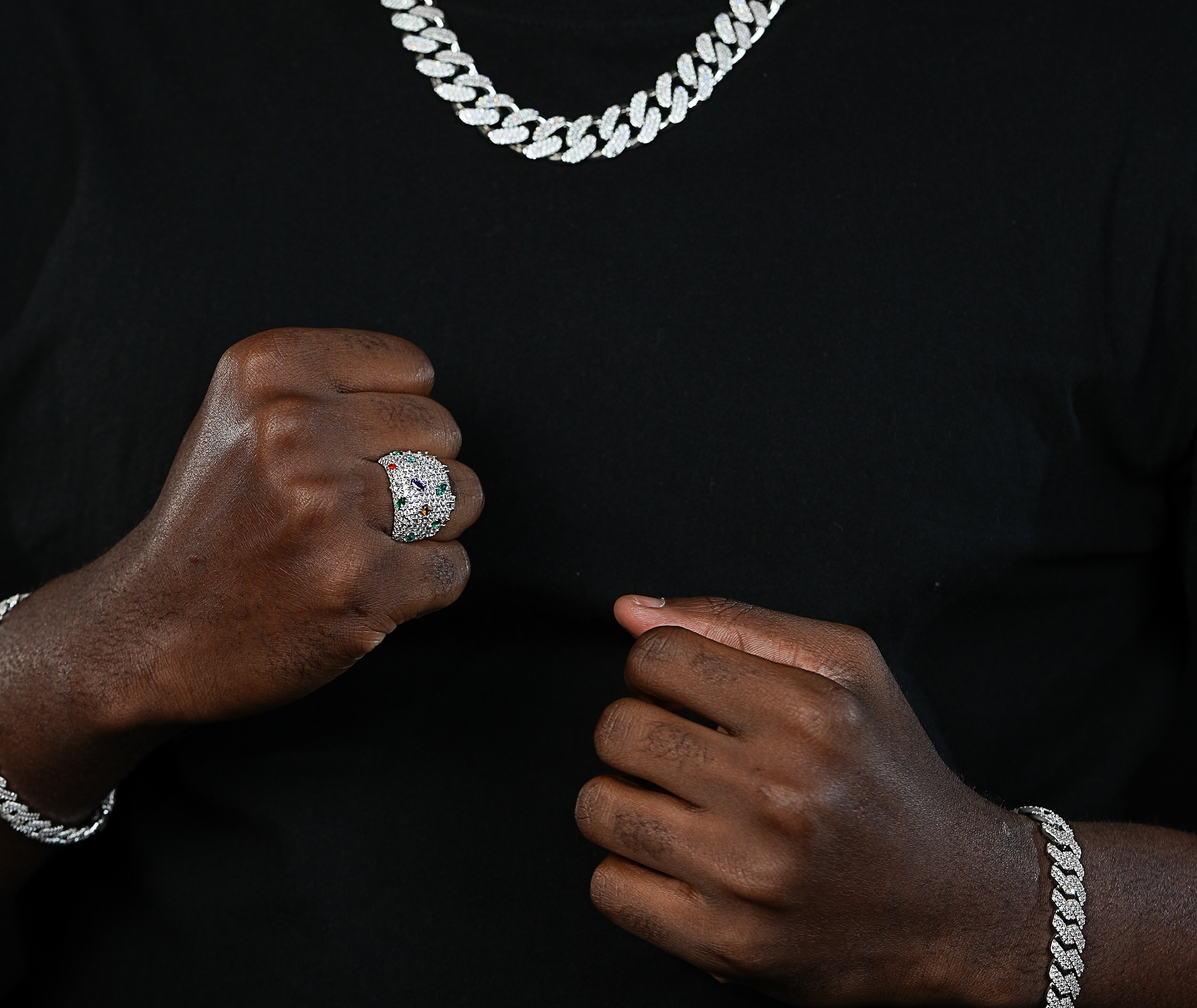 Shining Star Jewelry Hip Hop Irregular Colored Zircon Moissanite Men Chunky Ring Shining Star Jewelry Hip Hop Irregular Colored Zircon Moissanite Men Chunky Ring