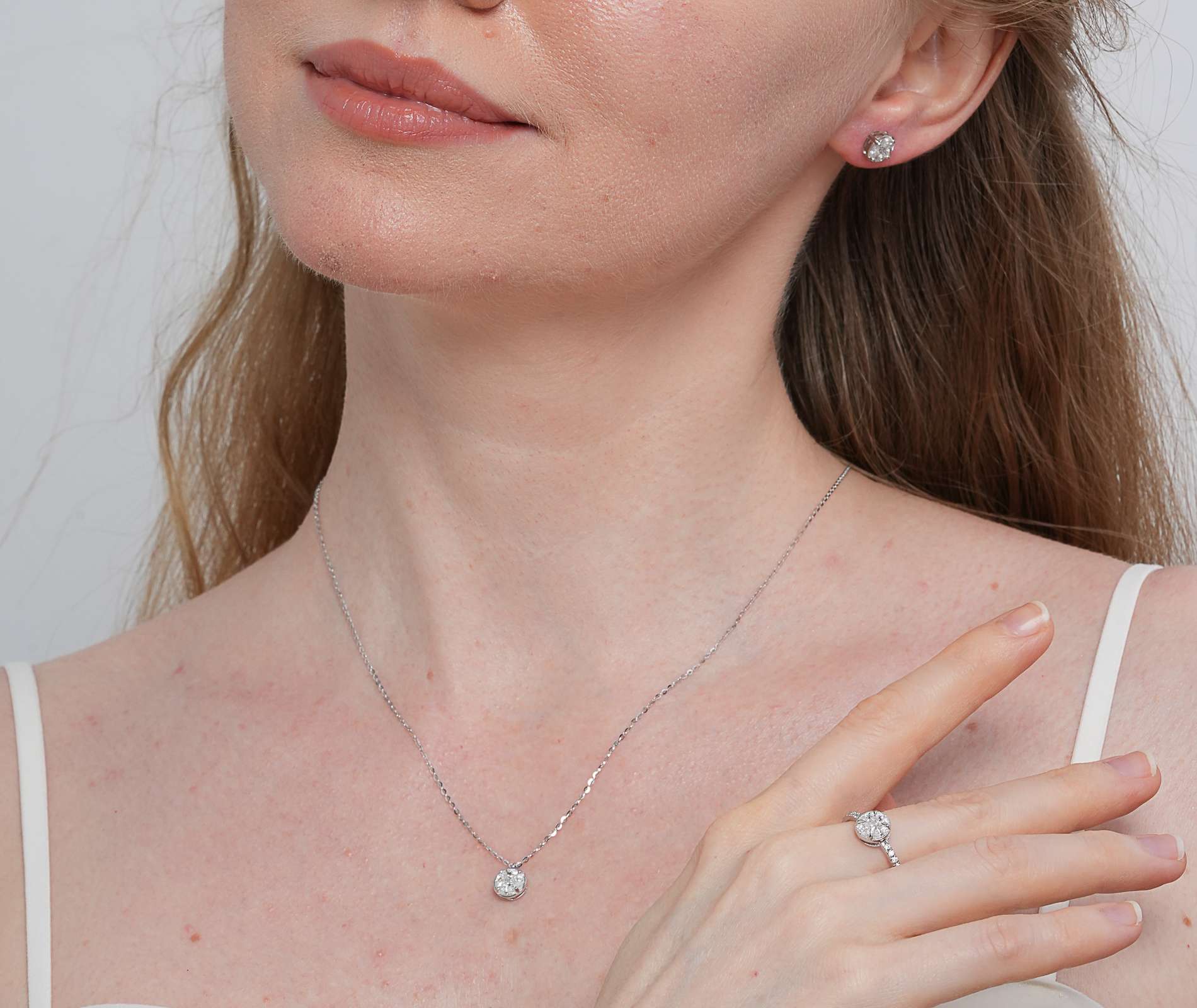 Shining Star Jewelry Party Round Diamond Fashion Jewelry Set For Women