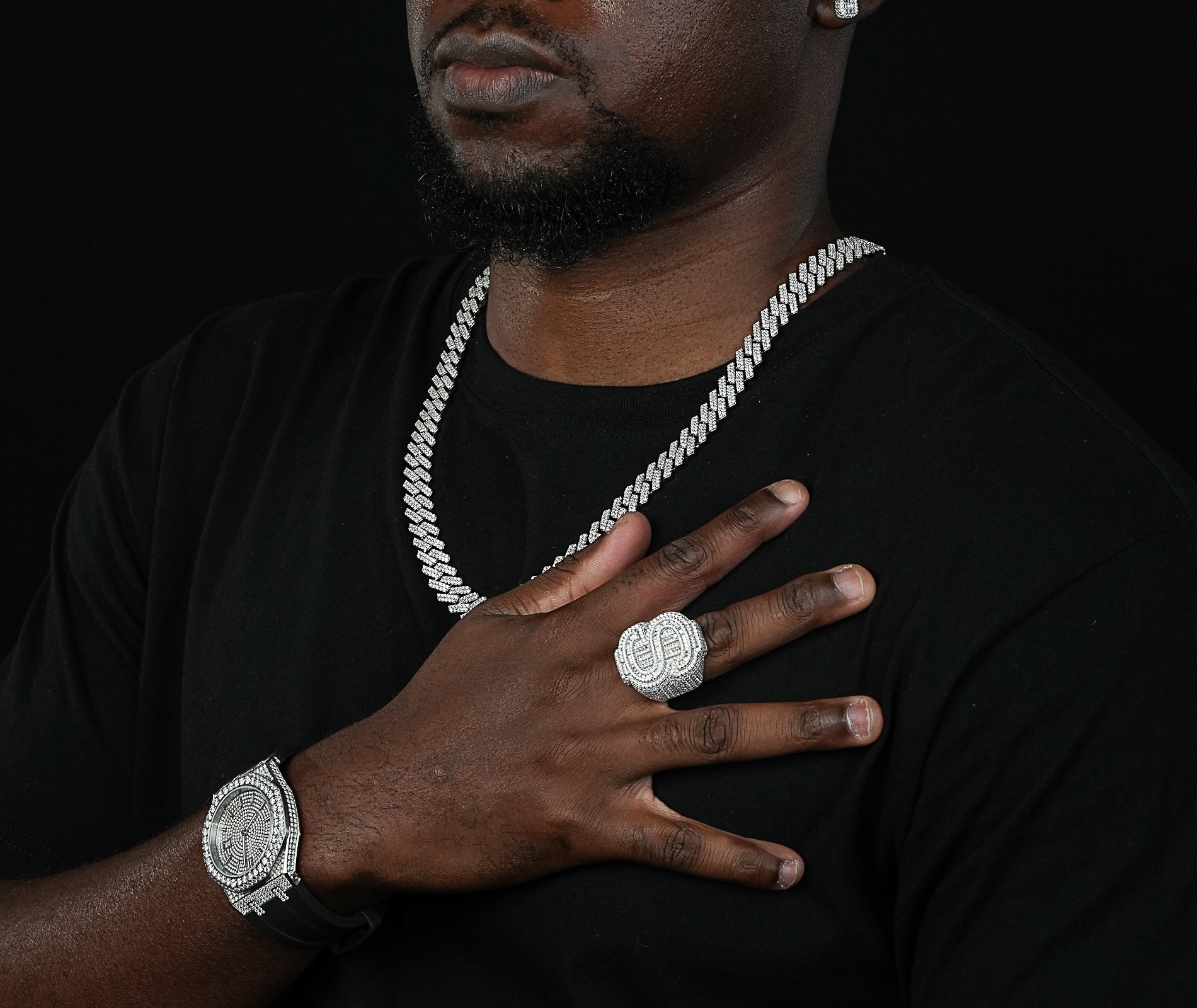 Shining Star Jewelry 12mm Ice Diamond Necklace Platinum Plated Men Cuban Chain Shining Star Jewelry 12mm Ice Diamond Necklace Platinum Plated Men Cuban Chain