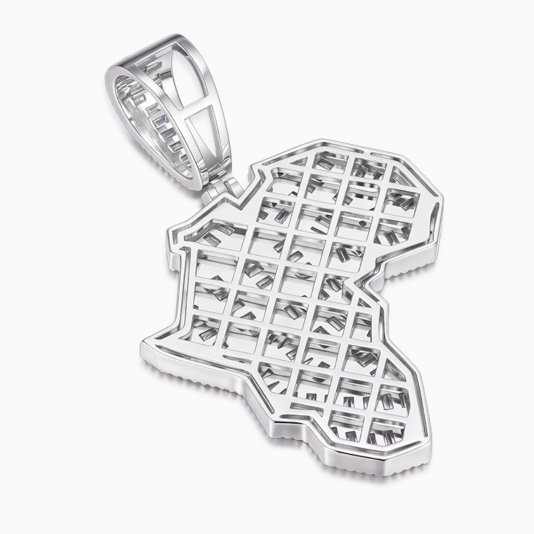 Shining Star Jewelry Manufacturer Vvs Moissanite Men Africa Map Silver Pendant
