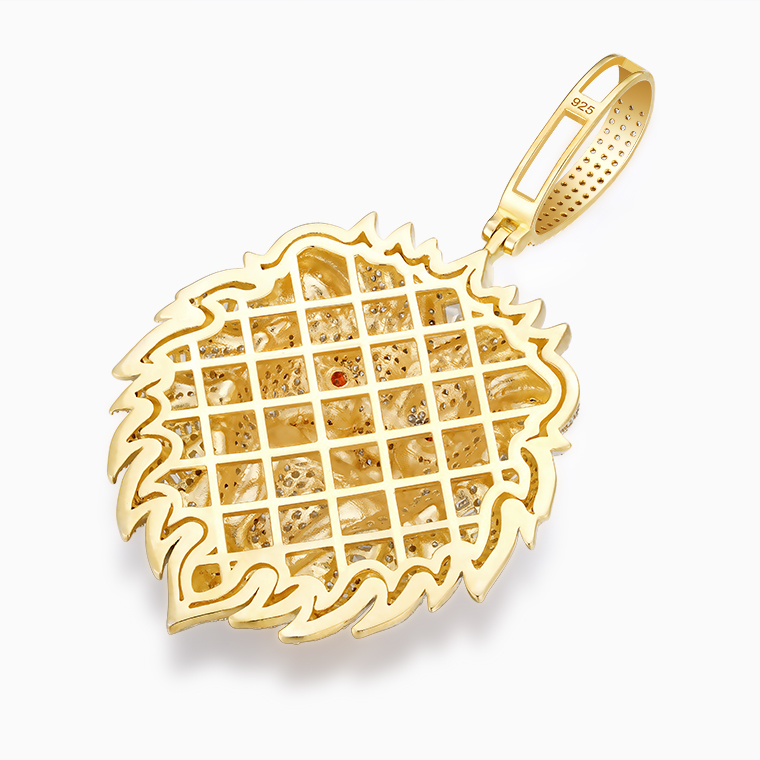 Shining Star Jewelry 925 Solid Silver Iced Out Diamond Lion Head Pendant