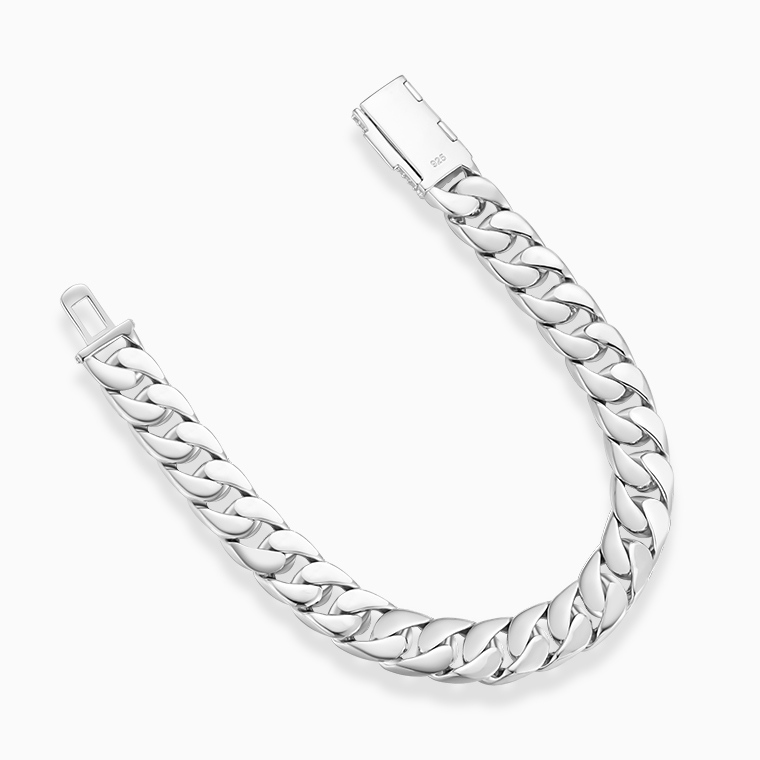Shining Star Jewelry Custom Solid 925 Silver New Fashion Flat Cuban Bracelet Shining Star Jewelry Custom Solid 925 Silver New Fashion Flat Cuban Bracelet