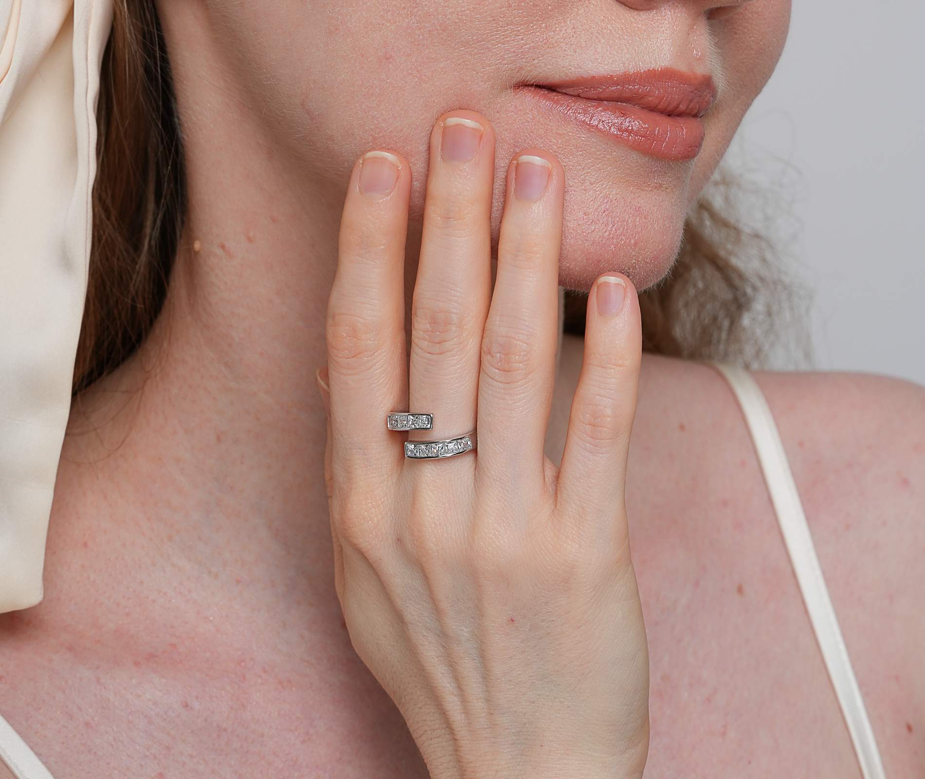 Shining Star Jewelry Solid 925 Silver Moissanite Princess Cut Women's Ring