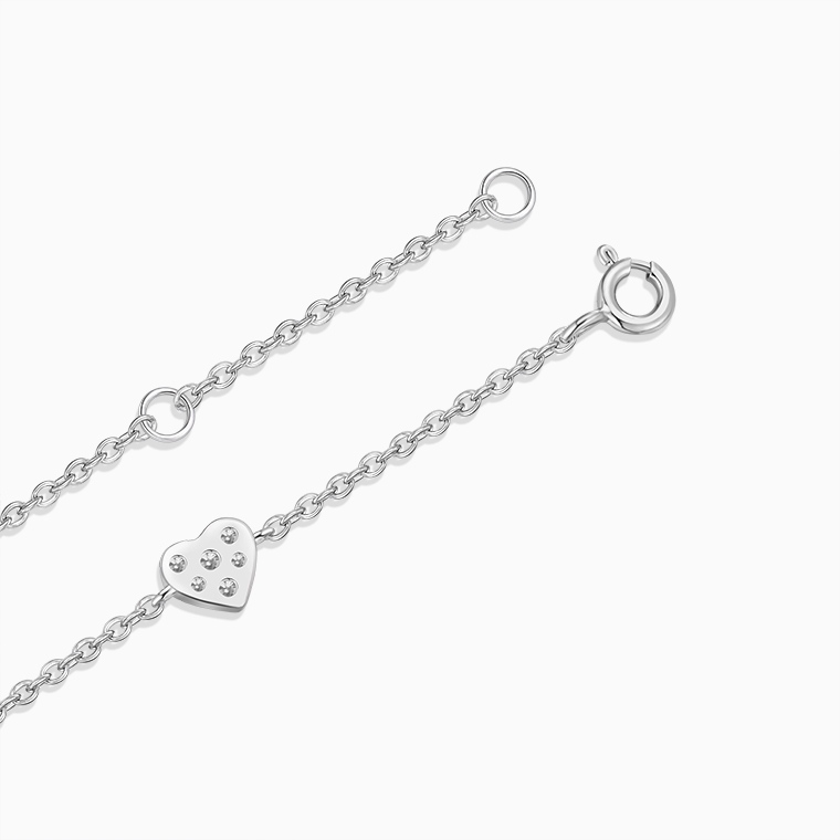 Shining Star Jewelry Adjustable Zircon Love Heart Women's Fine Bracelet