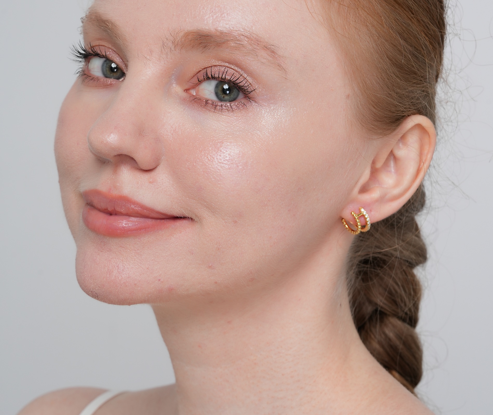 Shining Star Jewelry Women 14K Gold Plated Zircon Double Circle Huggies Earrings Shining Star Jewelry Women 14K Gold Plated Zircon Double Circle Huggies Earrings