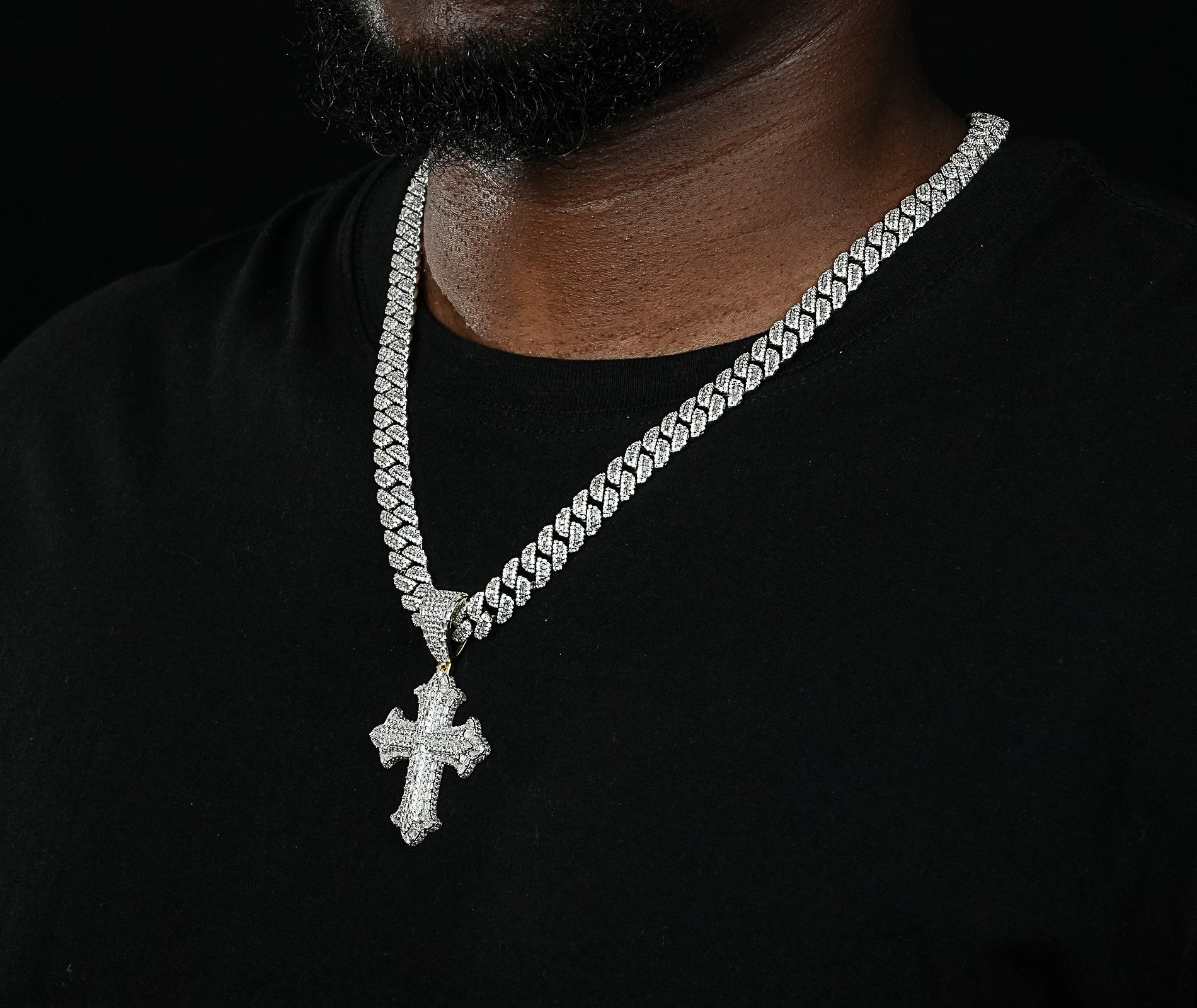 Shining Star Jewelry Micro Pave 5A CZ Iced Out Bling Hip Hop Men Cross Pendant