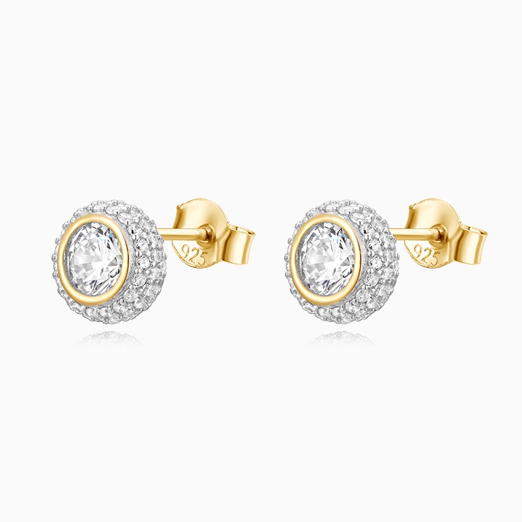 Shining Star Jewelry Wholesale Unisex Luxury Fancy Round Diamond Stud Earrings