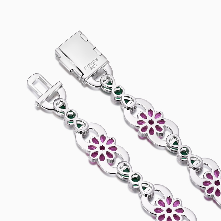 Shining Star Jewelry Hawaiian Holiday Colored Diamond Infinity Flower Bracelet