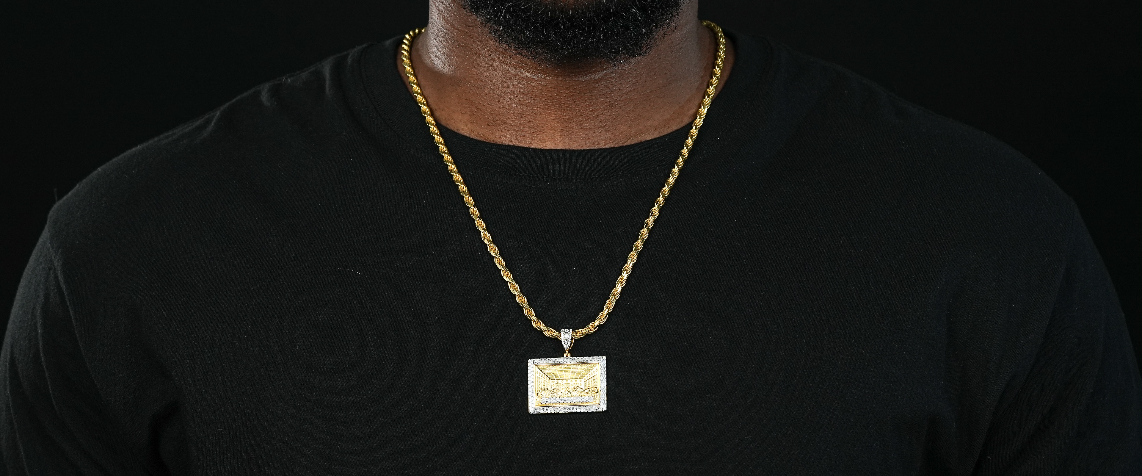 Shining Star Jewelry 14K Gold Plating Moissanite Last Supper Pendant