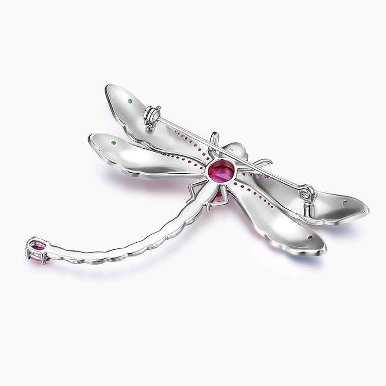 Shining Star Jewelry 925 Sterling Silver Colored Gemstone Dragonfly Brooch Women