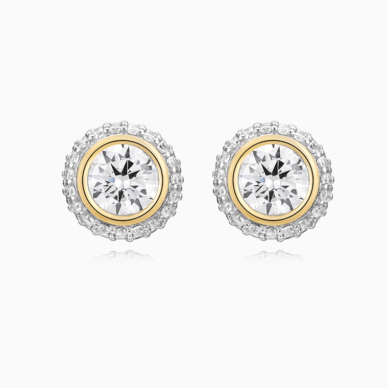 Shining Star Jewelry Wholesale Unisex Luxury Fancy Round Diamond Stud Earrings