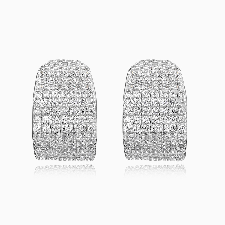 Shining Star Jewelry Trendy Women's Sterling Silver Micro pave CZ Stud Earrings Shining Star Jewelry Trendy Women's Sterling Silver Micro pave CZ Stud Earrings
