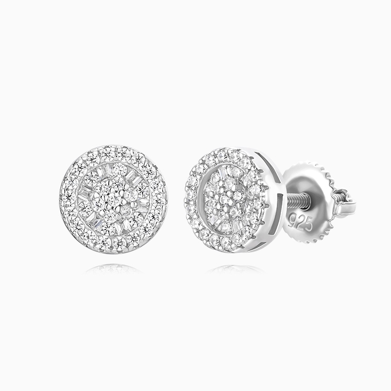 Shining Star Jewelry Wholesale 925 Sterling Silver Iced Out Zircon Stud Earrings