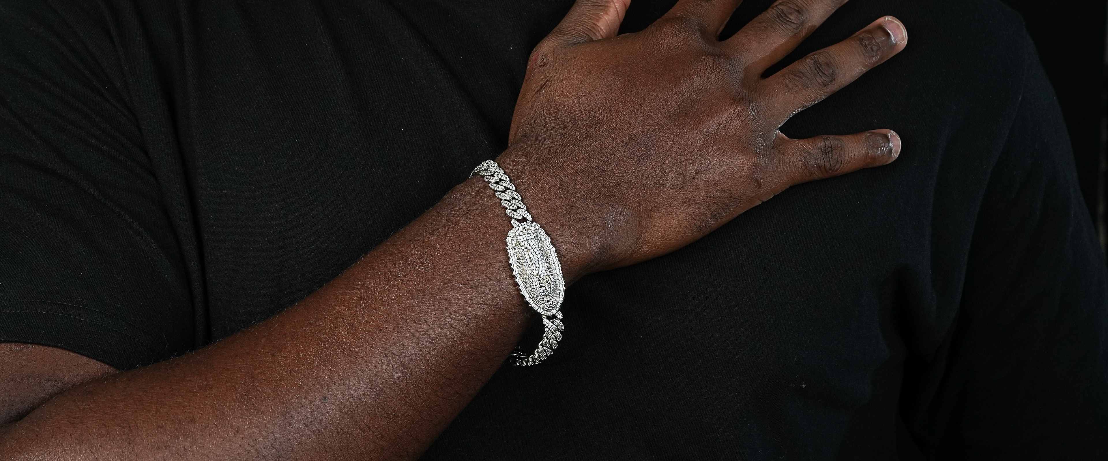 Shining Star Jewelry Charms 925 Silver Zircon Blessed Virgin Mary Cuban Bracelet Shining Star Jewelry Charms 925 Silver Zircon Blessed Virgin Mary Cuban Bracelet