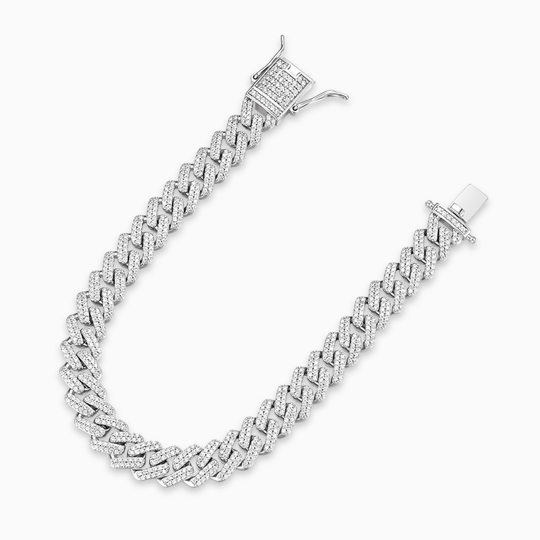 Shining Star Jewelry Classic Miami Hip Hop Moissanite 925 Silver Cuban bracelet
