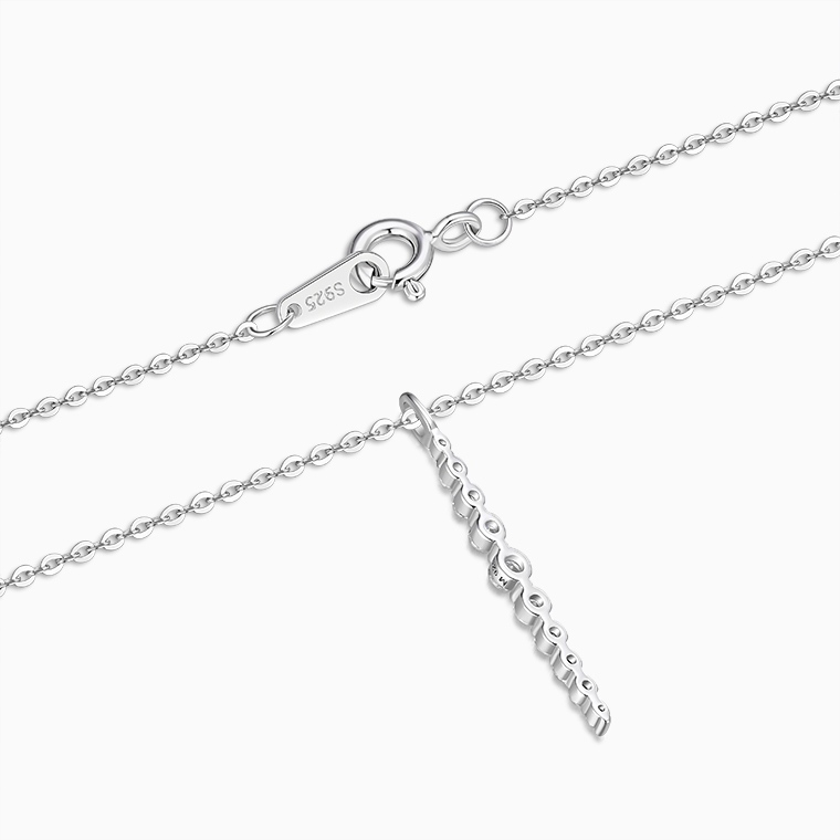 Shining Star Jewelry Elegant Shape Dangling Moissanite Pendant Fine Necklace