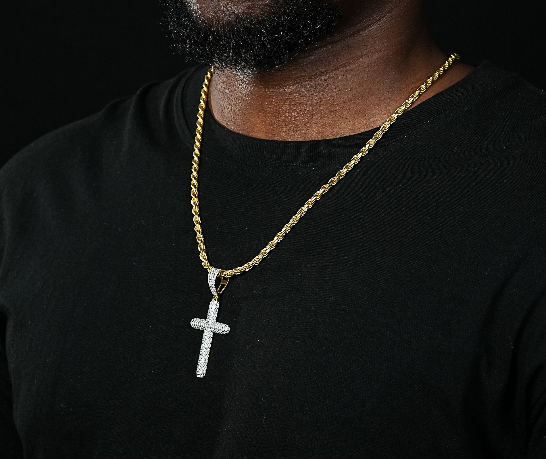 Shining Star Jewelry High Quality Cross Pendant Iced Silver Jewelry Charms