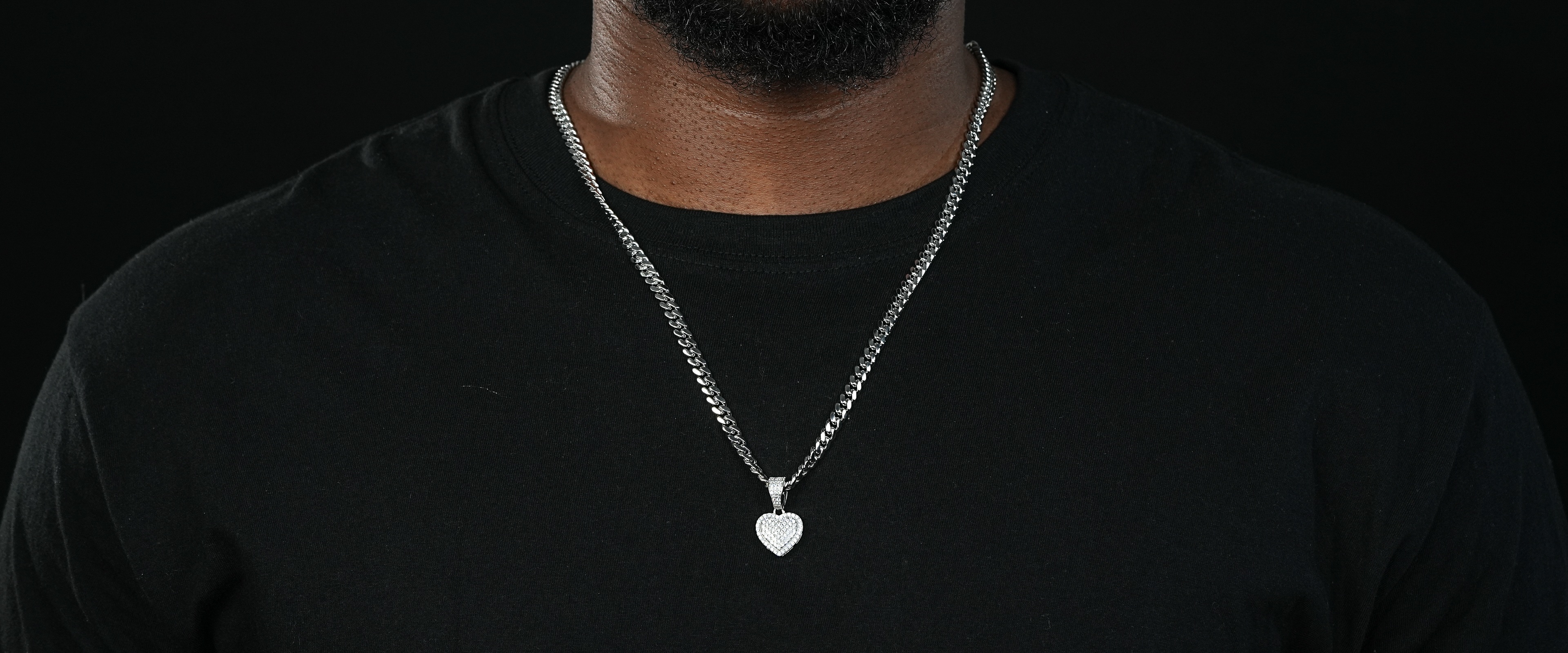 Shining Star Jewelry Simple Cubic Zirconia Sterling Silver Heart Pendant