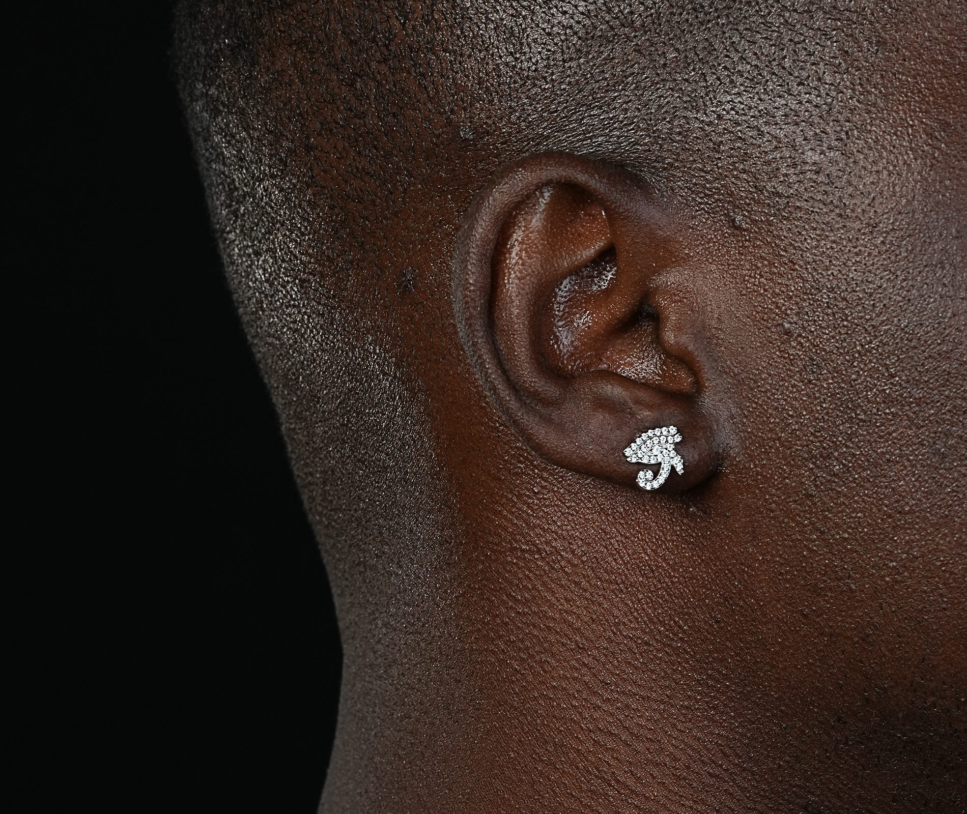 Shining Star Jewelry New Design Hip Hop Mens Moissanite 925 Silver Eye Earrings