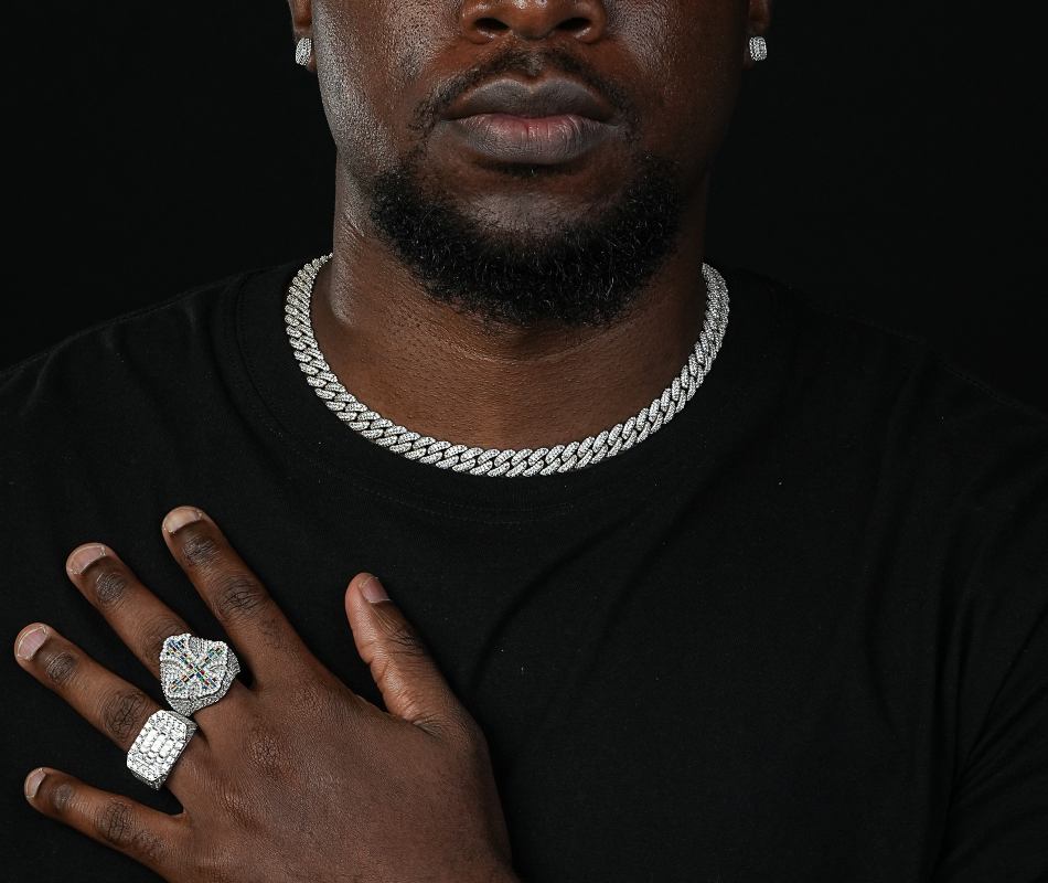 Shining Star Jewelry Men VVS Moissanite Iced Out 10mm Bling Bling Cuban Necklace